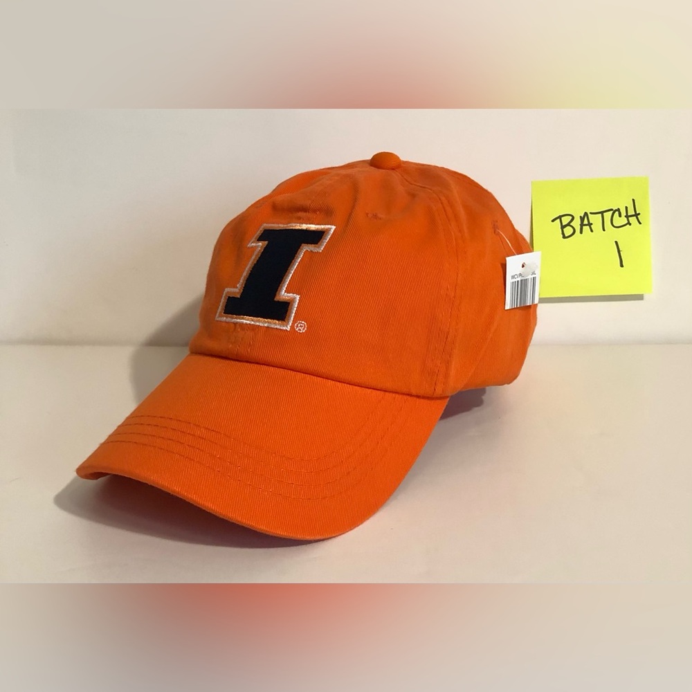 Univ of Illinois Signatures NCAA Orange Blue Illini Logo adjustable baseball cap
